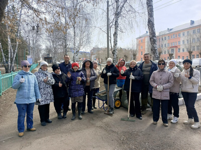 Сегодня в нашем колледже прошел субботник